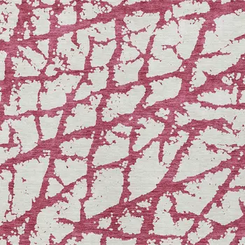 9' X 12' Blush And Ivory Abstract Washable Indoor Outdoor Area Rug
