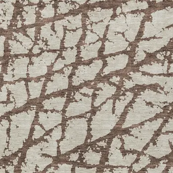 8' X 10' Brown And Ivory Abstract Washable Indoor Outdoor Area Rug