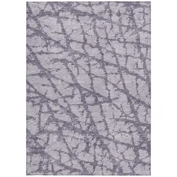3' X 5' Lavender And Purple Abstract Washable Indoor Outdoor Area Rug