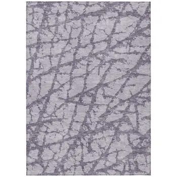 5' X 8' Lavender And Purple Abstract Washable Indoor Outdoor Area Rug