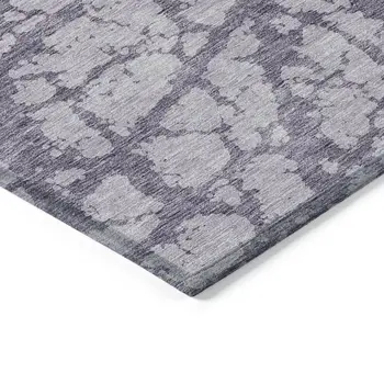5' X 8' Lavender And Purple Abstract Washable Indoor Outdoor Area Rug