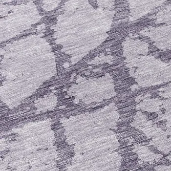 8' Lavender And Purple Round Abstract Washable Indoor Outdoor Area Rug