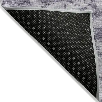 9' X 12' Lavender And Purple Abstract Washable Indoor Outdoor Area Rug