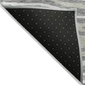 9' X 12' Gray Ivory And Beige Faux Bois Washable Indoor Outdoor Area Rug