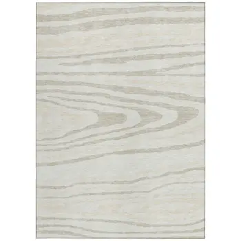10' X 14' Ivory Beige And Taupe Faux Bois Washable Indoor Outdoor Area Rug