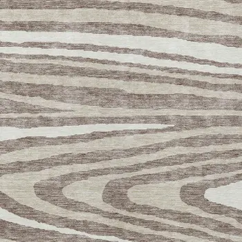 10' X 14' Taupe Ivory And Khaki Faux Bois Washable Indoor Outdoor Area Rug