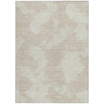 8' X 10' Beige And Ivory Abstract Washable Indoor Outdoor Area Rug