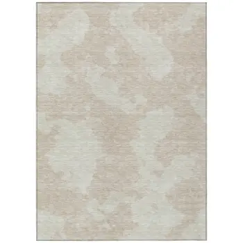 8' X 10' Beige And Ivory Abstract Washable Indoor Outdoor Area Rug