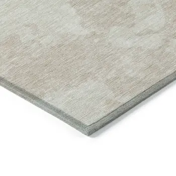 10' X 14' Beige And Ivory Abstract Washable Indoor Outdoor Area Rug