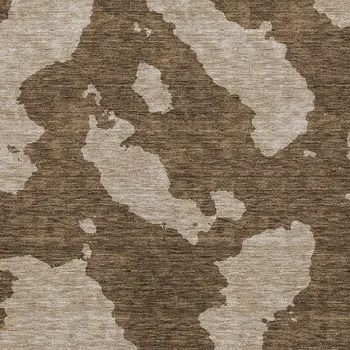 10' X 14' Brown And Beige Abstract Washable Indoor Outdoor Area Rug