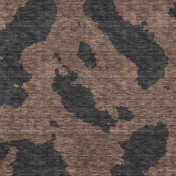 3' X 5' Chocolate And Charcoal Abstract Washable Indoor Outdoor Area Rug