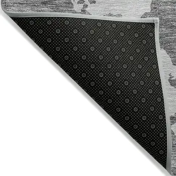 5' X 8' Gray And Ivory Abstract Washable Indoor Outdoor Area Rug