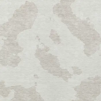 3' X 5' Ivory And Beige Abstract Washable Indoor Outdoor Area Rug