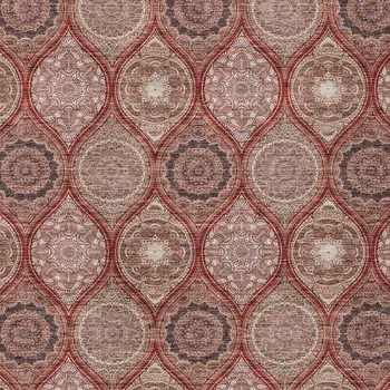 9' X 12' Orange Beige And Gray Floral Medallion Washable Indoor Outdoor Area Rug