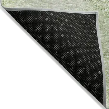 3' X 5' Sage Fern Green And Ivory Polka Dot Washable Indoor Outdoor Area Rug