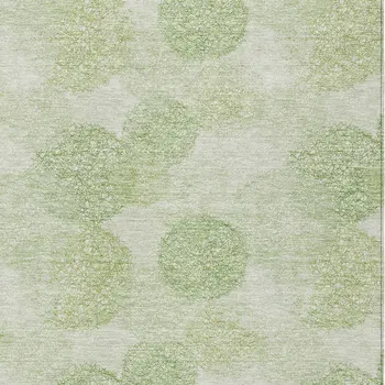 3' X 5' Sage Fern Green And Ivory Polka Dot Washable Indoor Outdoor Area Rug