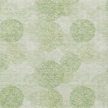 5' X 8' Sage Fern Green And Ivory Polka Dot Washable Indoor Outdoor Area Rug