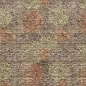 3' X 5' Brown Taupe And Sage Polka Dot Washable Indoor Outdoor Area Rug