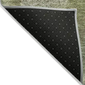3' X 5' Green Ivory And Sage Polka Dot Washable Indoor Outdoor Area Rug