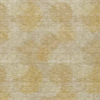 8' X 10' Gold Beige And Wheat Polka Dot Washable Indoor Outdoor Area Rug