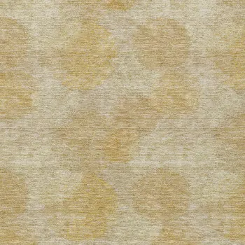 10' X 14' Gold Beige And Wheat Polka Dot Washable Indoor Outdoor Area Rug