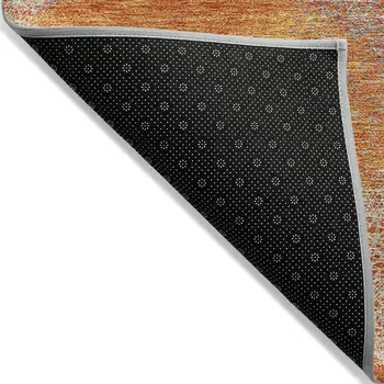 3' X 5' Orange Silver And Peach Polka Dot Washable Indoor Outdoor Area Rug