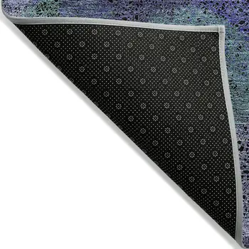 9' X 12' Purple Lavender And Green Polka Dot Washable Indoor Outdoor Area Rug