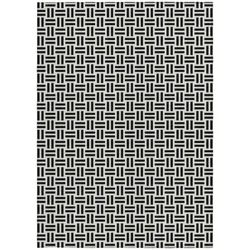 3' X 5' Black And Ivory Geometric Washable Indoor Outdoor Area Rug
