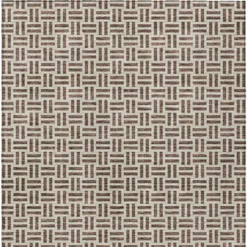 10' X 14' Chocolate And Ivory Geometric Washable Indoor Outdoor Area Rug