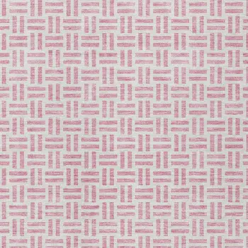 10' X 14' Pink And Ivory Geometric Washable Indoor Outdoor Area Rug