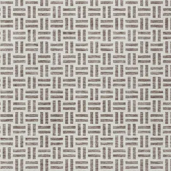 9' X 12' Taupe And Ivory Geometric Washable Indoor Outdoor Area Rug