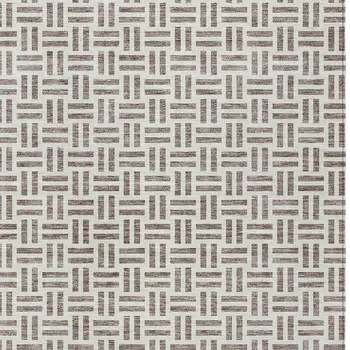 10' X 14' Taupe And Ivory Geometric Washable Indoor Outdoor Area Rug