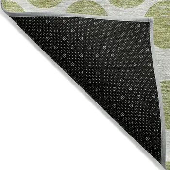 3' X 5' Sage And Ivory Polka Dot Washable Indoor Outdoor Area Rug