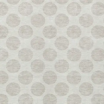 3' X 5' Ivory And Beige Polka Dot Washable Indoor Outdoor Area Rug