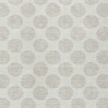 8' X 10' Ivory And Beige Polka Dot Washable Indoor Outdoor Area Rug