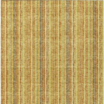 9' X 12' Gold And Copper Striped Washable Indoor Outdoor Area Rug