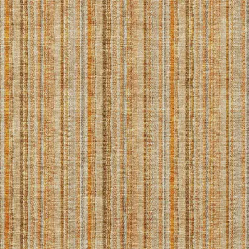 8' X 10' Peach Orange And Rust Striped Washable Indoor Outdoor Area Rug
