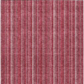 8' X 10' Pink Burgundy And Ivory Striped Washable Indoor Outdoor Area Rug