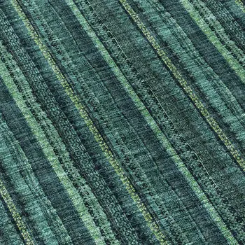 8' Teal Blue Aqua And Mint Green Round Striped Washable Indoor Outdoor Area Rug