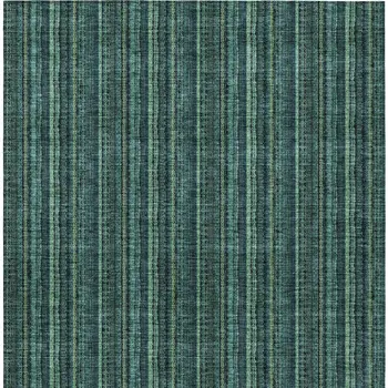 9' X 12' Teal Blue Aqua And Mint Green Striped Washable Indoor Outdoor Area Rug