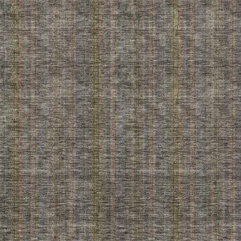 3' X 5' Taupe Denim Blue And Olive Green Striped Washable Indoor Outdoor Area Rug
