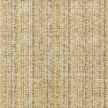 8' X 10' Wheat Gold And Gray Striped Washable Indoor Outdoor Area Rug