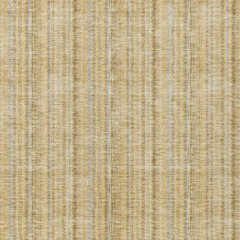 9' X 12' Wheat Gold And Gray Striped Washable Indoor Outdoor Area Rug