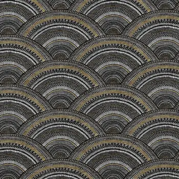9' X 12' Black Ivory And Gold Geometric Washable Indoor Outdoor Area Rug