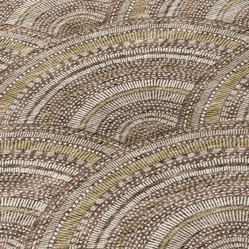 8' Brown Beige And Taupe Round Geometric Washable Indoor Outdoor Area Rug