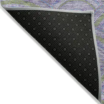 8' X 10' Lavender Sage And Ivory Geometric Washable Indoor Outdoor Area Rug