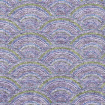 8' X 10' Lavender Sage And Ivory Geometric Washable Indoor Outdoor Area Rug