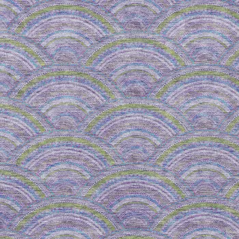 9' X 12' Lavender Sage And Ivory Geometric Washable Indoor Outdoor Area Rug