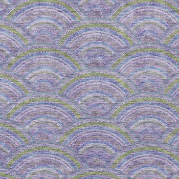 10' X 14' Lavender Sage And Ivory Geometric Washable Indoor Outdoor Area Rug