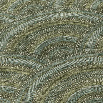 8' Olive Green Fern Green And Silver Round Geometric Washable Indoor Outdoor Area Rug